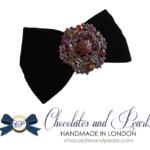 Vivian Velvet Bow with Dark Purple Stone