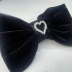 Crystal Heart Velvet Hairclip Made in London